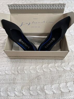 Rothy's Black Pointed-Toe Knit Flats